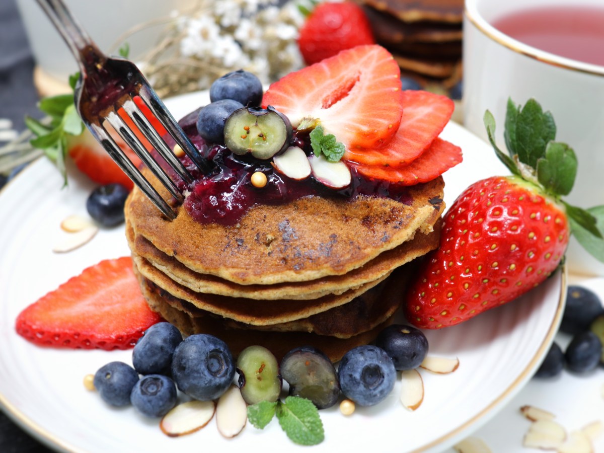 Pancakes vegani ai mirtilli