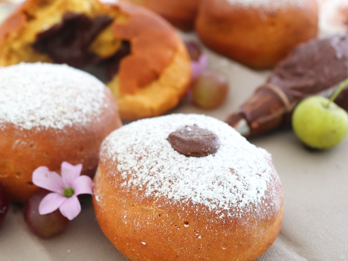 Bomboloni alla zucca al forno con nocciolata vegan