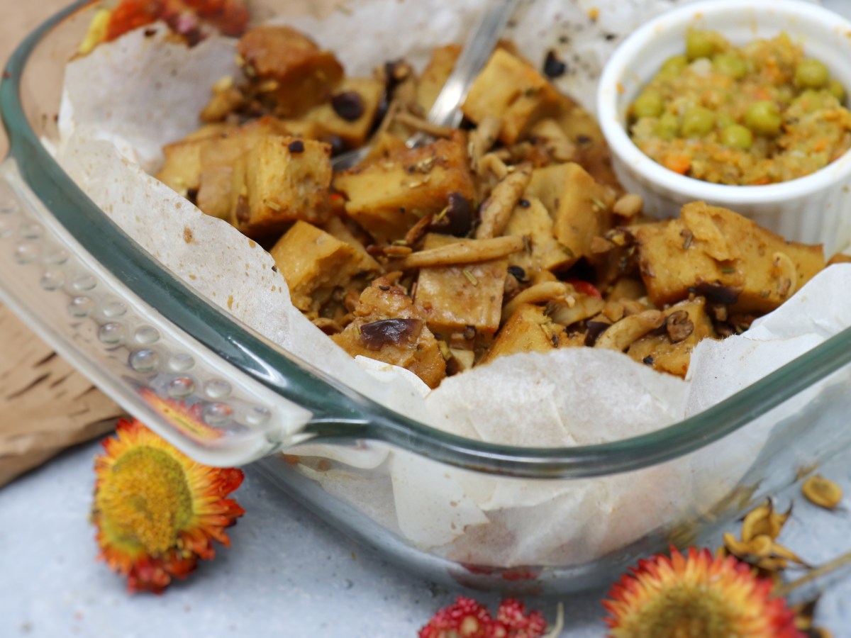 Seitan al cartoccio con funghi