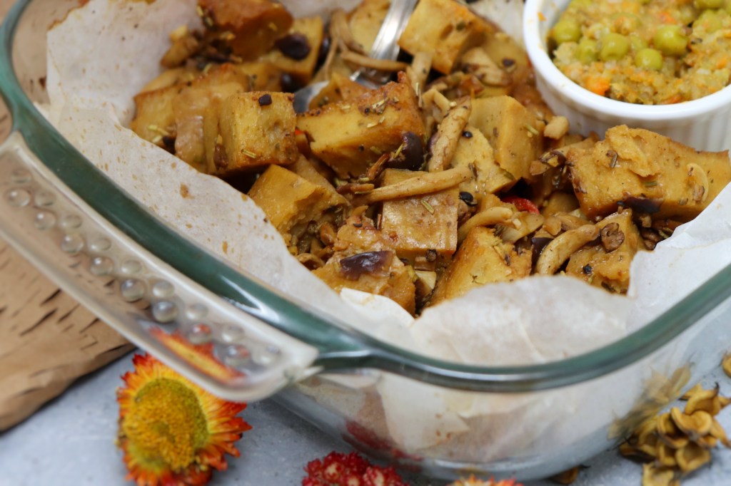 Seitan al cartoccio con funghi